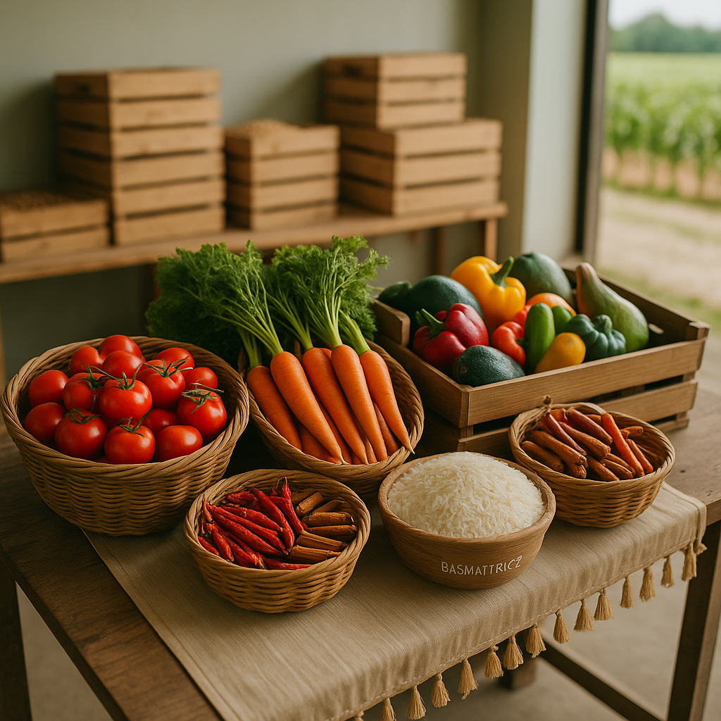 inspecting fresh produce on a farm