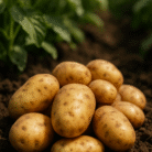 Freshly dug potatoes ready for export from Indian farms