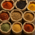 Assorted Spices in Eco Jute Bags for Export.