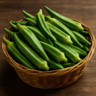 Fresh okra in basket – farm-picked ladies’ finger for vegetable export